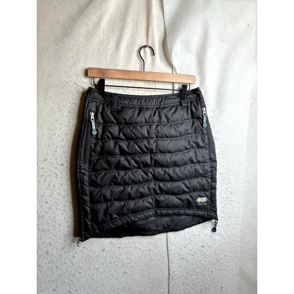 Skhoop Short Down Skirt Women Small Black Quilted Insulated Side Zip Winter Warm